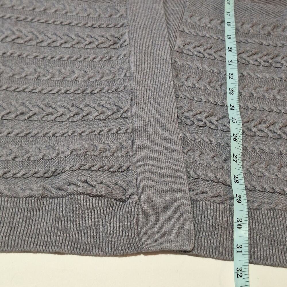 White House Black Market Cardigan Sweater Women's Medium Gray Open Minimalist - Picture 7 of 9